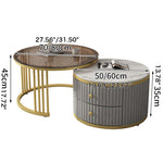 高級セラミックセンターテーブル|MDF集成材&強化ガラス&PUレザー仕様 frg-496