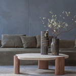 ウォールナットとストーンのセンターテーブル|モダンで優雅なデザイン fsdb-2255