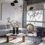 ウォールナットとストーンのセンターテーブル|モダンで優雅なデザイン fsdb-2255