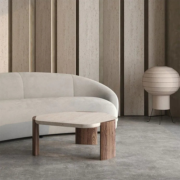 ウォールナットとストーンのセンターテーブル|モダンで優雅なデザイン fsdb-2255