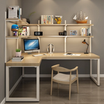 パイン材使用L字型デスク|スタイリッシュな収納一体型テーブル fsdb-2265