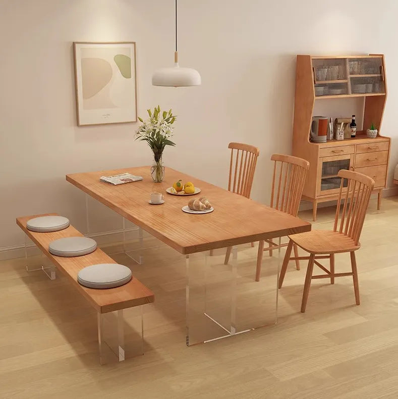 モダンなダイニングを演出!パイン×アクリル製テーブルセット fsdb-2266