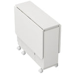 コンパクト折りたたみテーブル|モダンデザイン|ホワイト|省スペース対応|キャスター付き|ダイニング・リビングに最適 fsf-5210