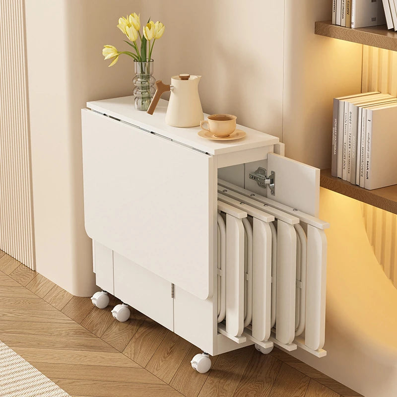 折りたたみ可能なスリムデザインのホワイトチェア - スペース節約、モダンなインテリアに最適! fsf-5210-ch