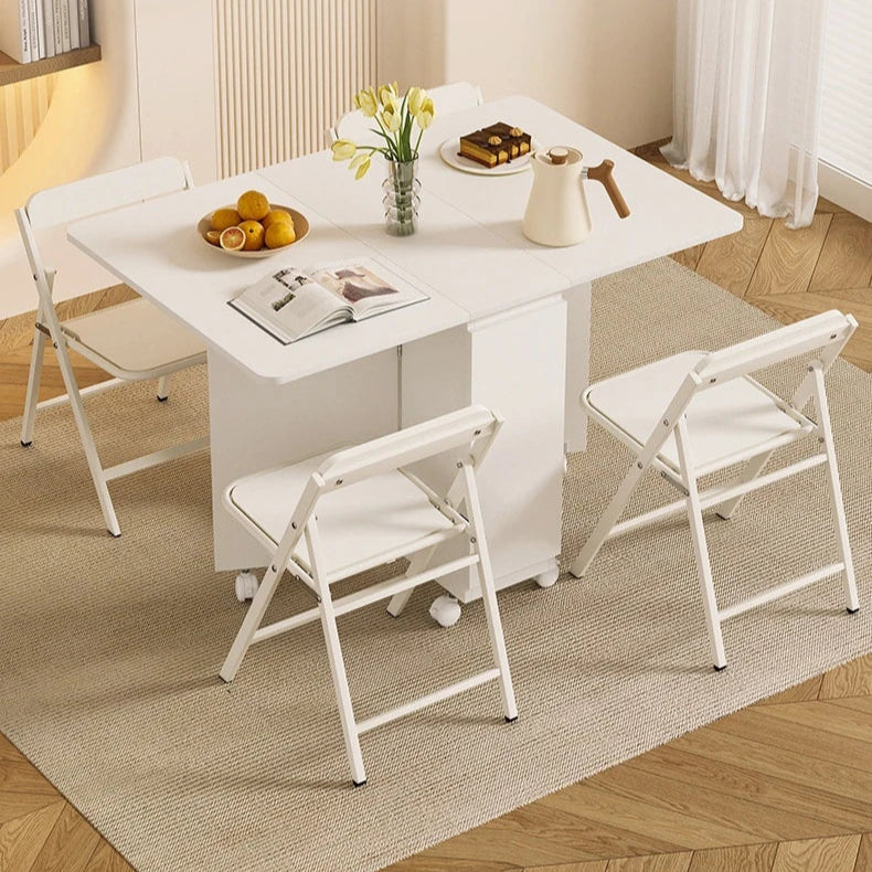 折りたたみ可能なスリムデザインのホワイトチェア - スペース節約、モダンなインテリアに最適! fsf-5210-ch