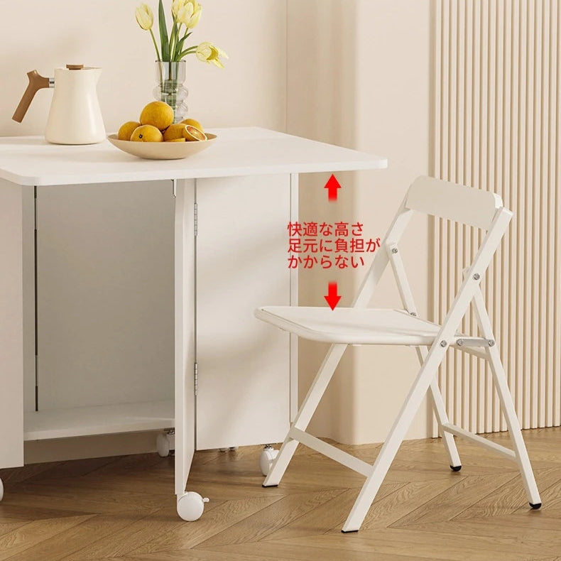 折りたたみ可能なスリムデザインのホワイトチェア - スペース節約、モダンなインテリアに最適! fsf-5210-ch