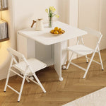 コンパクト折りたたみテーブル|モダンデザイン|ホワイト|省スペース対応|キャスター付き|ダイニング・リビングに最適 fsf-5210