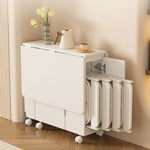 コンパクト折りたたみテーブル|モダンデザイン|ホワイト|省スペース対応|キャスター付き|ダイニング・リビングに最適 fsf-5210