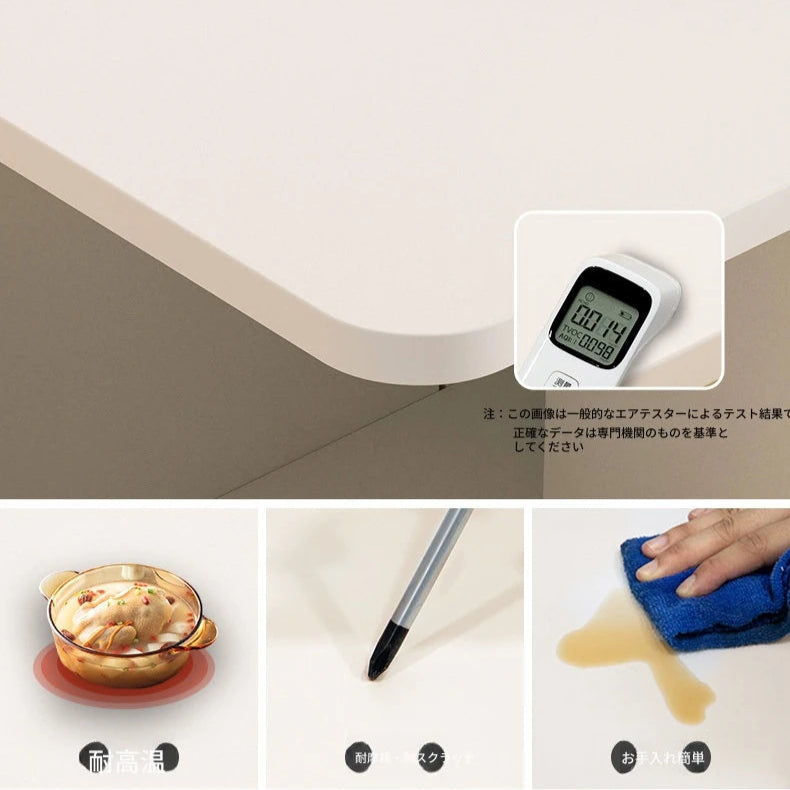 コンパクト折りたたみテーブル|モダンデザイン|ホワイト|省スペース対応|キャスター付き|ダイニング・リビングに最適 fsf-5210