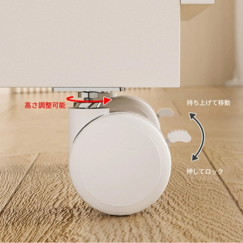 コンパクト折りたたみテーブル|モダンデザイン|ホワイト|省スペース対応|キャスター付き|ダイニング・リビングに最適 fsf-5210