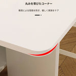 コンパクト折りたたみテーブル|モダンデザイン|ホワイト|省スペース対応|キャスター付き|ダイニング・リビングに最適 fsf-5210