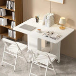 コンパクト折りたたみテーブル|モダンデザイン|ホワイト|省スペース対応|キャスター付き|ダイニング・リビングに最適 fsf-5210