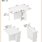 コンパクト折りたたみテーブル|モダンデザイン|ホワイト|省スペース対応|キャスター付き|ダイニング・リビングに最適 fsf-5210