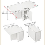 コンパクト折りたたみテーブル|モダンデザイン|ホワイト|省スペース対応|キャスター付き|ダイニング・リビングに最適 fsf-5210