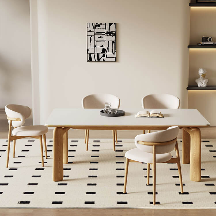 セラミック アッシュ材 多層板デザイン テーブル - おしゃれで耐久性抜群 fsm-309