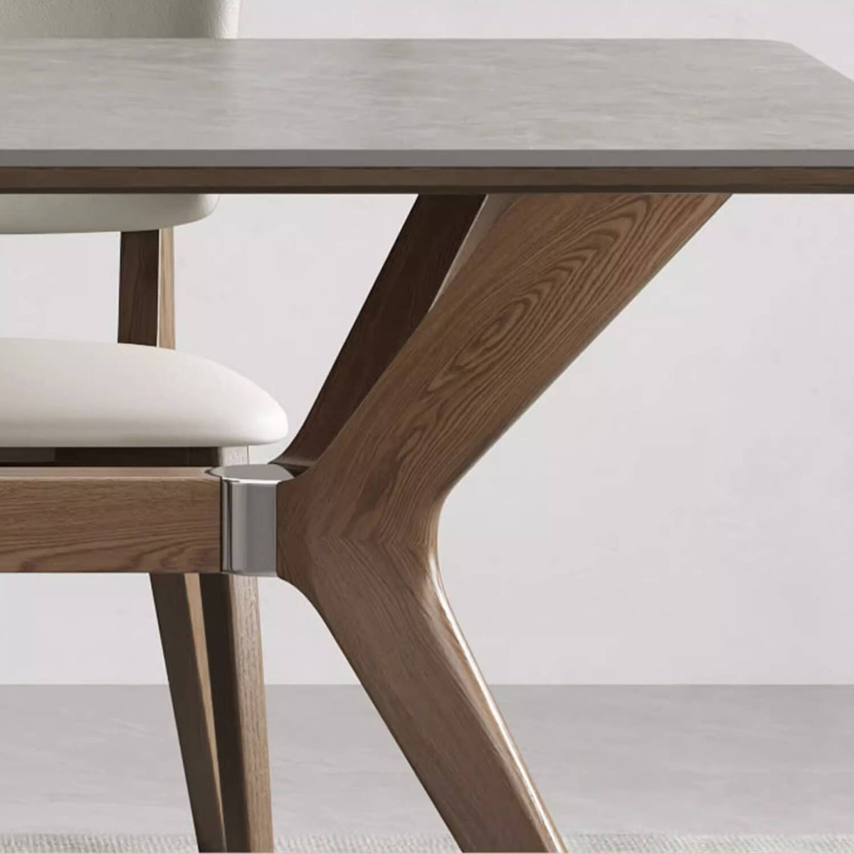 ダイニングテーブル おしゃれ セラミック天板 方形 幅140 幅160 幅180 無垢材フレーム グレー天板 ブラウン脚部 モダン ナチュラル 食卓テーブル 4人 6人対応 リビング ダイニング用 fsm-312