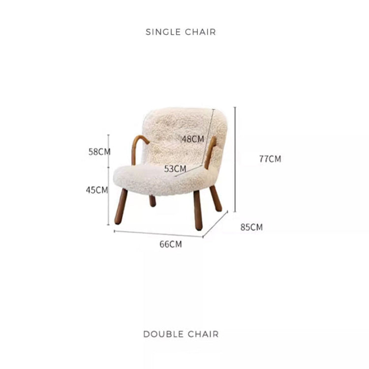 木製フレーム&シープボア素材の快適チェア – スタイリッシュでリラックスできる逸品 fsmy-400