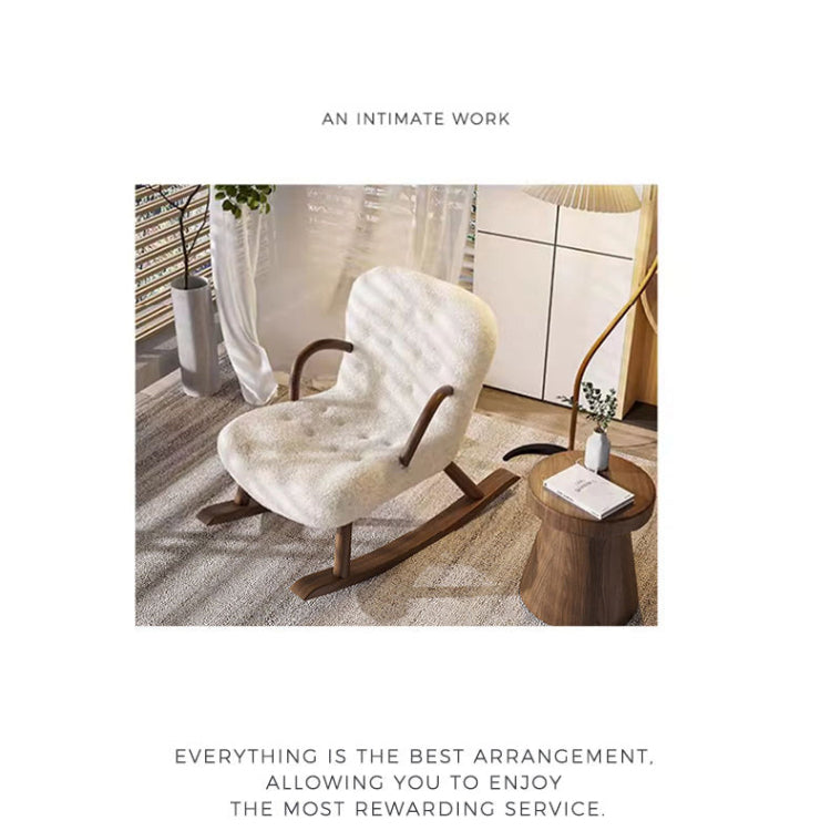 木製フレーム&シープボア素材の快適チェア – スタイリッシュでリラックスできる逸品 fsmy-400