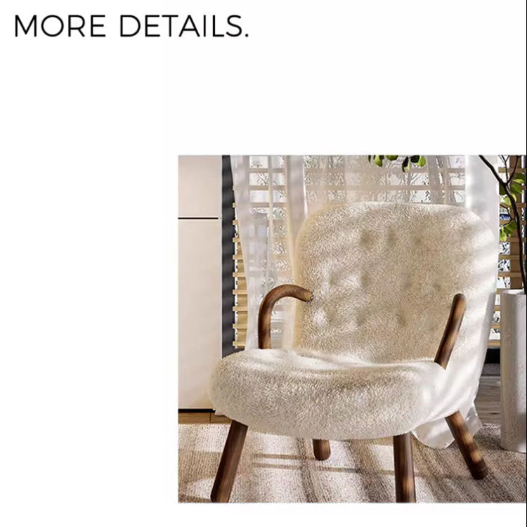 木製フレーム&シープボア素材の快適チェア – スタイリッシュでリラックスできる逸品 fsmy-400