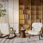 木製フレーム&シープボア素材の快適チェア – スタイリッシュでリラックスできる逸品 fsmy-400