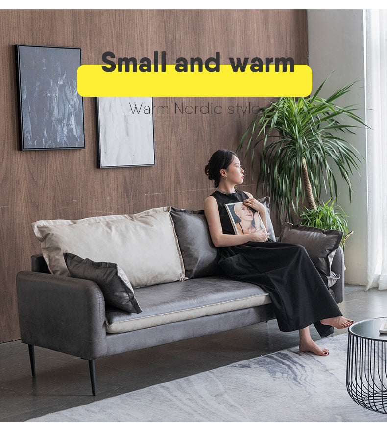 高級ソファー 木製フレーム エアレザー仕上げ 快適な座り心地 モダンデザイン fsmy-401