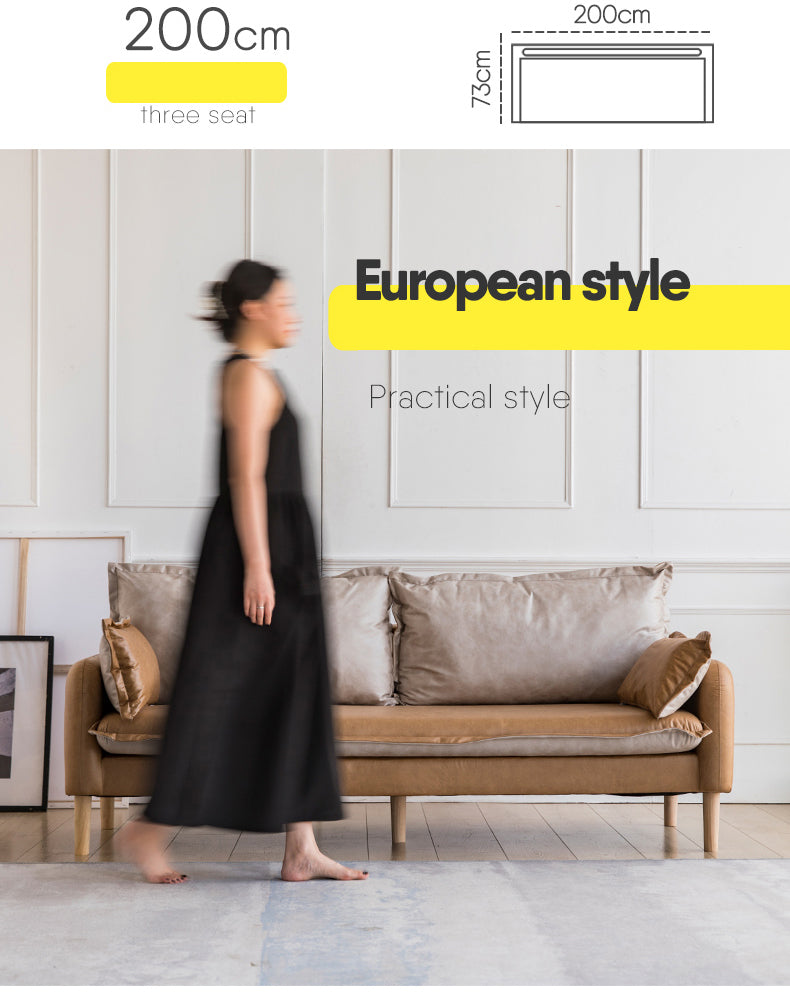 高級ソファー 木製フレーム エアレザー仕上げ 快適な座り心地 モダンデザイン fsmy-401