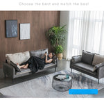 高級ソファー 木製フレーム エアレザー仕上げ 快適な座り心地 モダンデザイン fsmy-401