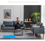 高級ソファー 木製フレーム エアレザー仕上げ 快適な座り心地 モダンデザイン fsmy-401