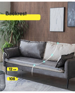 高級ソファー 木製フレーム エアレザー仕上げ 快適な座り心地 モダンデザイン fsmy-401