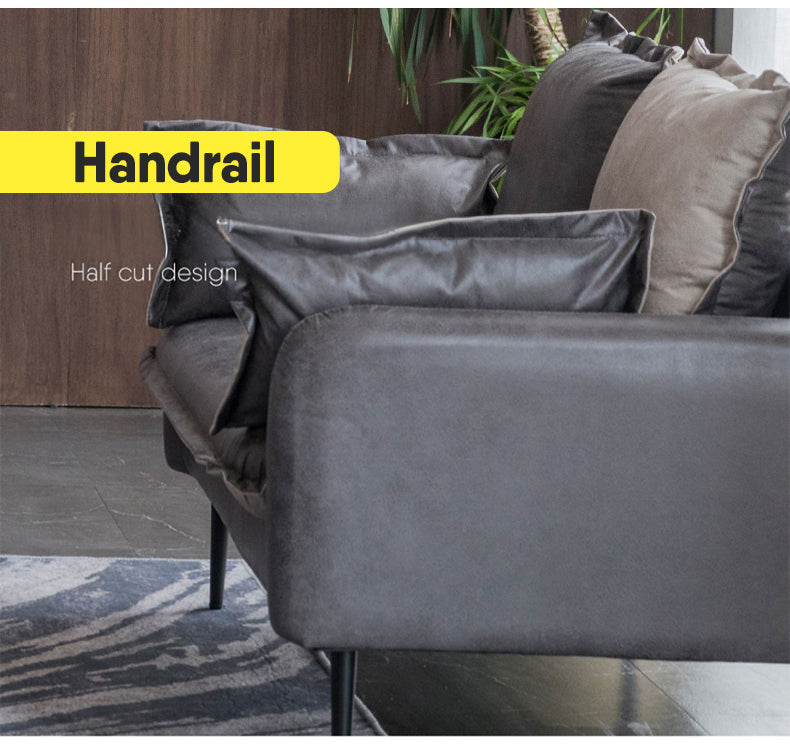 高級ソファー 木製フレーム エアレザー仕上げ 快適な座り心地 モダンデザイン fsmy-401