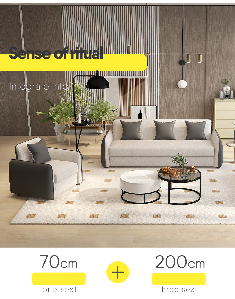 高品質ソファー|木製MDF集成材 & エアレザー製】リビング用快適家具 fsmy-404