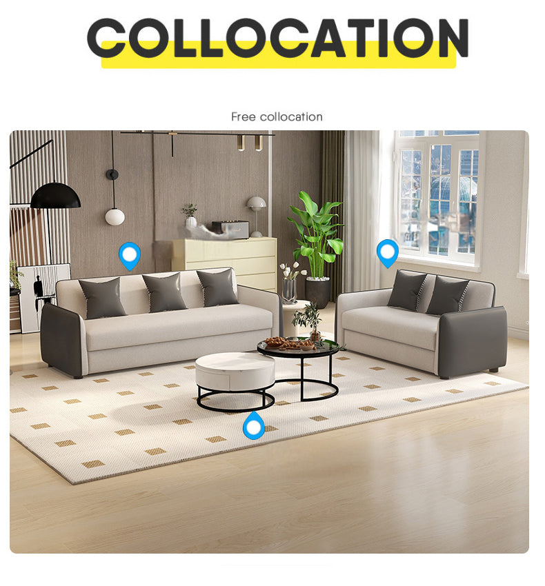 高品質ソファー|木製MDF集成材 & エアレザー製】リビング用快適家具 fsmy-404