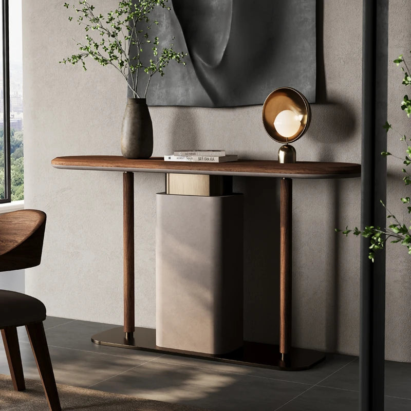 PUレザーウォールナットキャビネット - モダンでスタイリッシュな収納家具 fsu-5240