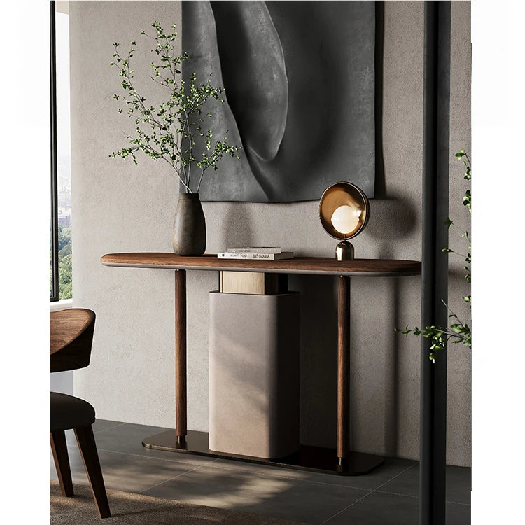 PUレザーウォールナットキャビネット - モダンでスタイリッシュな収納家具 fsu-5240