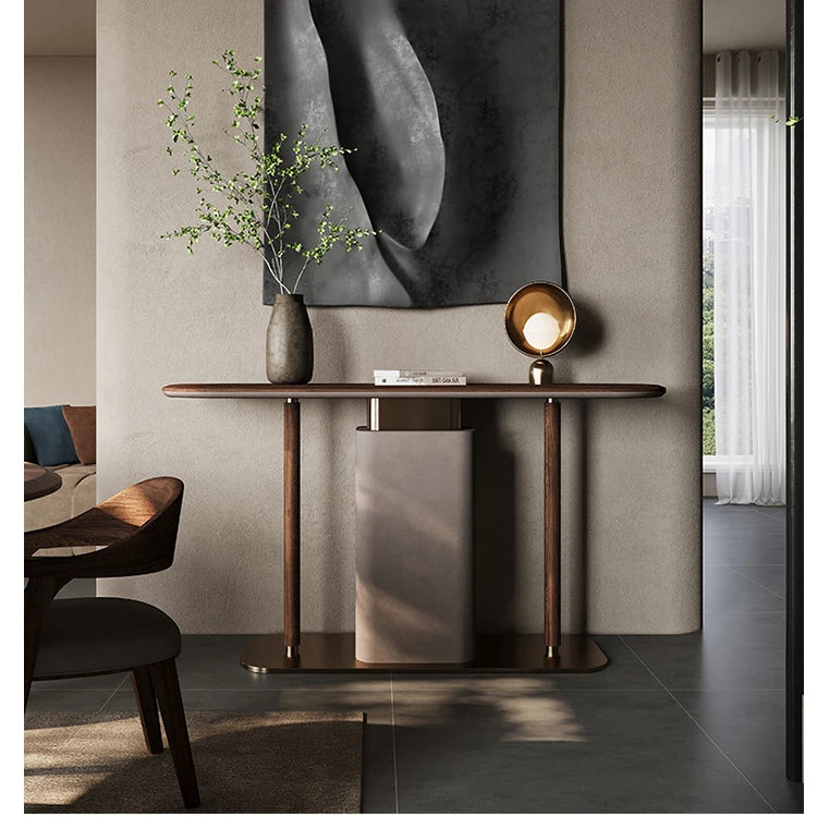 PUレザーウォールナットキャビネット - モダンでスタイリッシュな収納家具 fsu-5240