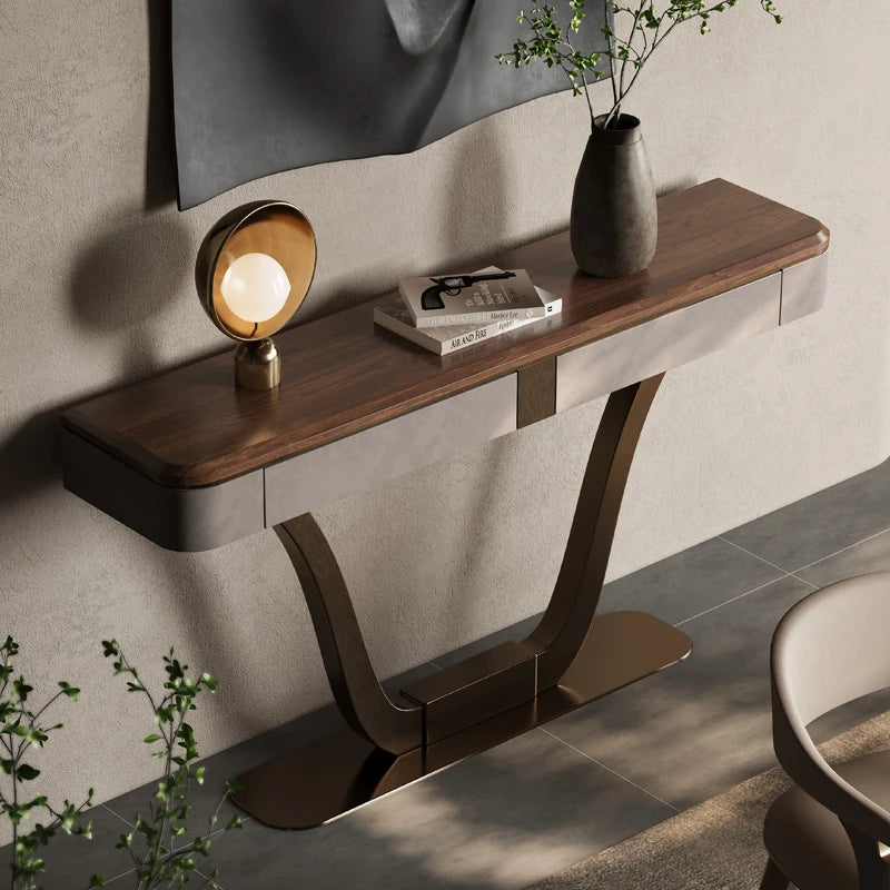 ウォールナット製PUレザーキャビネット - おしゃれで機能的な収納家具 fsu-5241