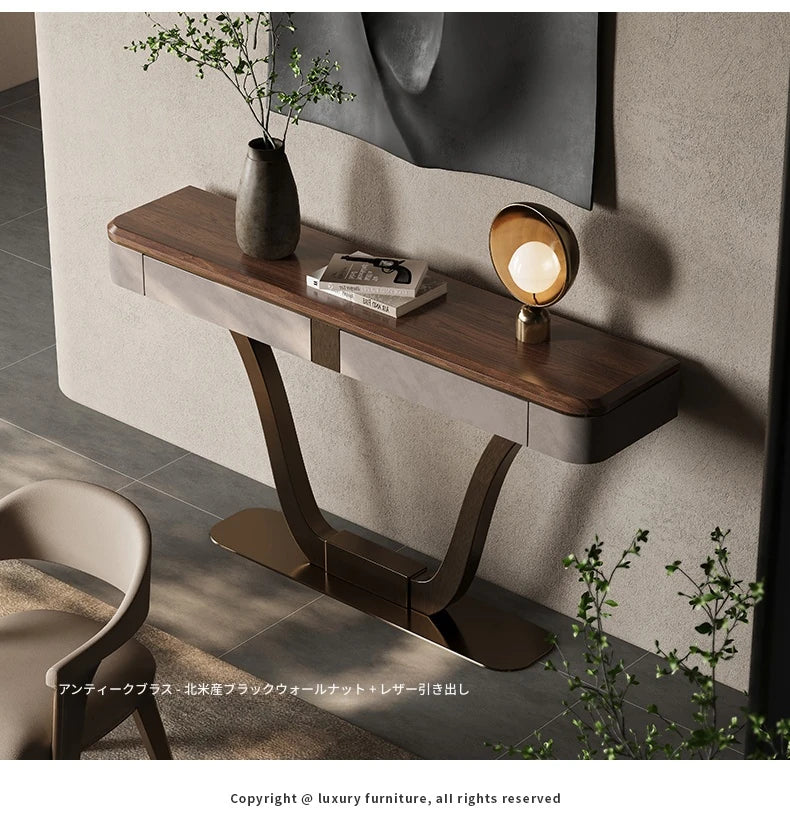 ウォールナット製PUレザーキャビネット - おしゃれで機能的な収納家具 fsu-5241