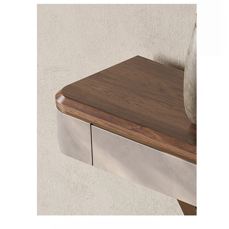 ウォールナット製PUレザーキャビネット - おしゃれで機能的な収納家具 fsu-5241