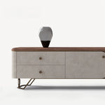 PUレザーとウォールナット仕上げのスタイリッシュなテレビ台 - モダンなリビングに最適! fsu-5242