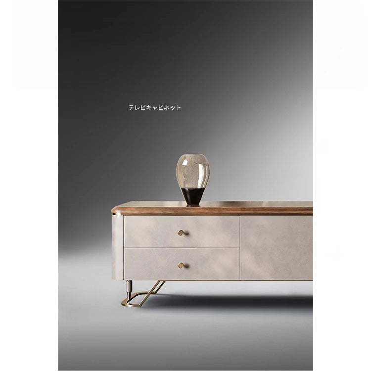 PUレザーとウォールナット仕上げのスタイリッシュなテレビ台 - モダンなリビングに最適! fsu-5242