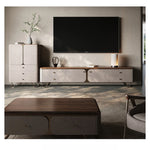 PUレザーとウォールナット仕上げのスタイリッシュなテレビ台 - モダンなリビングに最適! fsu-5242