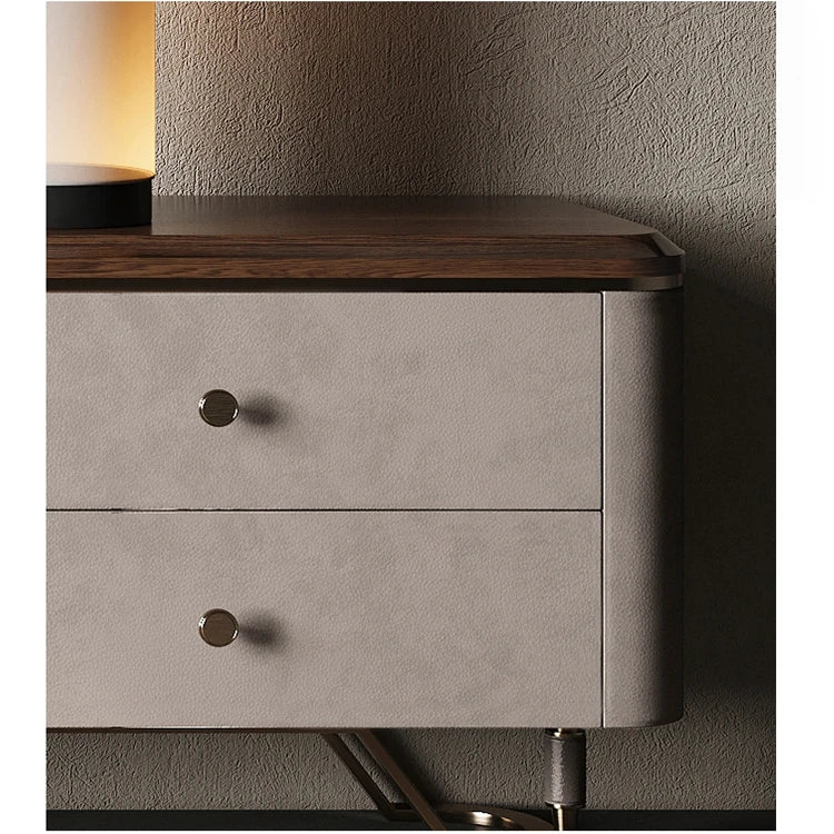 PUレザーとウォールナット仕上げのスタイリッシュなテレビ台 - モダンなリビングに最適! fsu-5242