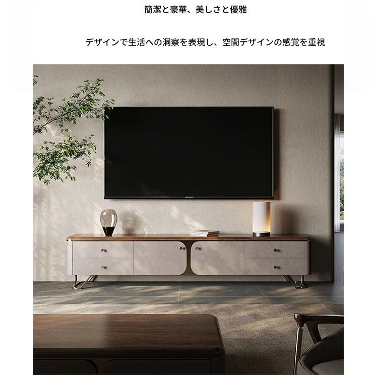 PUレザーとウォールナット仕上げのスタイリッシュなテレビ台 - モダンなリビングに最適! fsu-5242