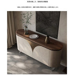 ウォールナット仕上げのPUレザーキャビネット - モダンでスタイリッシュな収納家具 fsu-5243