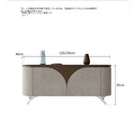 ウォールナット仕上げのPUレザーキャビネット - モダンでスタイリッシュな収納家具 fsu-5243