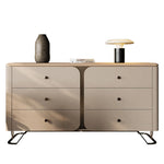 モダンデザインキャビネット PUレザー・アッシュ材・ウォールナット仕上げ - スタイリッシュな収納ソリューション fsu-5244