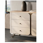 モダンデザインキャビネット PUレザー・アッシュ材・ウォールナット仕上げ - スタイリッシュな収納ソリューション fsu-5244