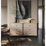 モダンデザインキャビネット PUレザー・アッシュ材・ウォールナット仕上げ - スタイリッシュな収納ソリューション fsu-5244