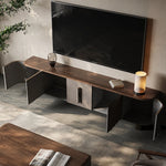 PUレザー&ウォールナット製 おしゃれなテレビ台 | ステンレス脚付きデザインでインテリアを格上げ fsu-5245