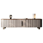 PUレザー&ウォールナット製 おしゃれなテレビ台 | ステンレス脚付きデザインでインテリアを格上げ fsu-5245